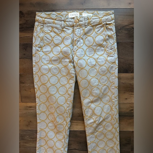 Anthropologie CHINO Embroidered Circle Pants – Size 25 | Relaxed Fit - Picture 7 of 13